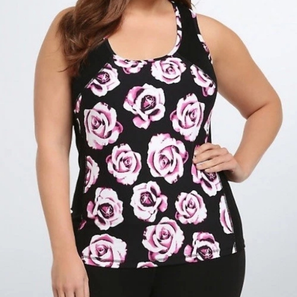 Torrid Active Floral Racerback Support Tank Top